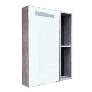 Зеркало-шкаф Comforty Франкфурт-60 бетон светлый, с LED подсветкой